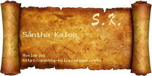 Sántha Kolos névjegykártya